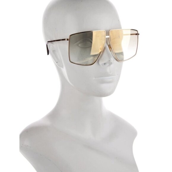 Max Mara Authentic Oversized Mirrored Gold Frame Sunglasses #57 - Picture 1 of 8